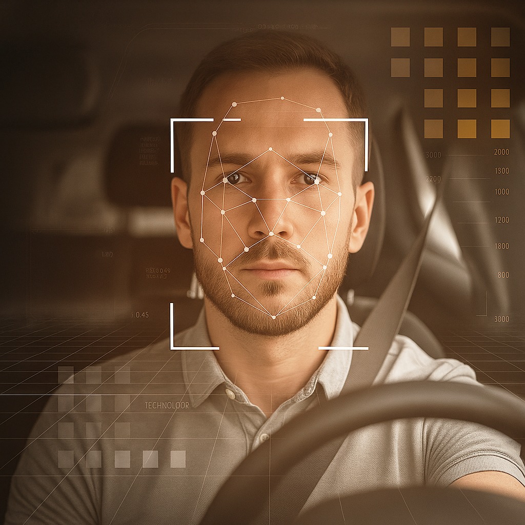 Face Parking CI24: reconocimiento facial vehicular para acceso a parqueadero -- conductor identificado a traves del parabrisas